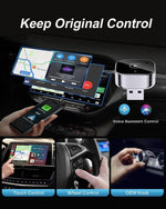 Apple CarPlay & Android Auto Wireless Dongle, Fast Auto-Connect, Compact Plug & Play for iPhone/Android, USB/USB-C, No Delay