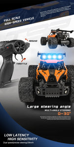 Latitude-25 4WD Remote Control Car 1:16 Scale - High Speed RC Drift Car with LED Lights, 2.4GHz All Terrain Off-Road Rock Crawler, Electric Toy Vehicle Gift for Boys and Kids