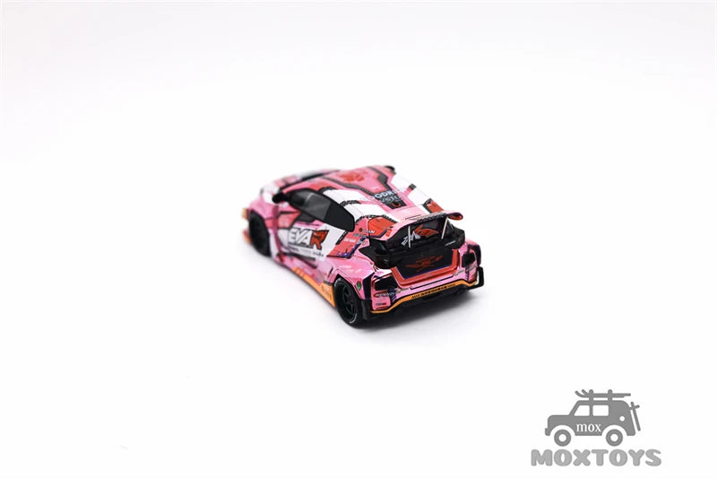 Pop Race 1:64 Pink GOODRIDEGR YARIS EVA RT PRODUCTION MODEL CUSTOM TYPE-08 Diecast Model Car