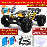 Super Brushless 80KM or 50KM/H 4WD RC Car With LED Remote Control Cars High Speed Drift Racing 4x4 Off Road Truck Kid Adult Toy
