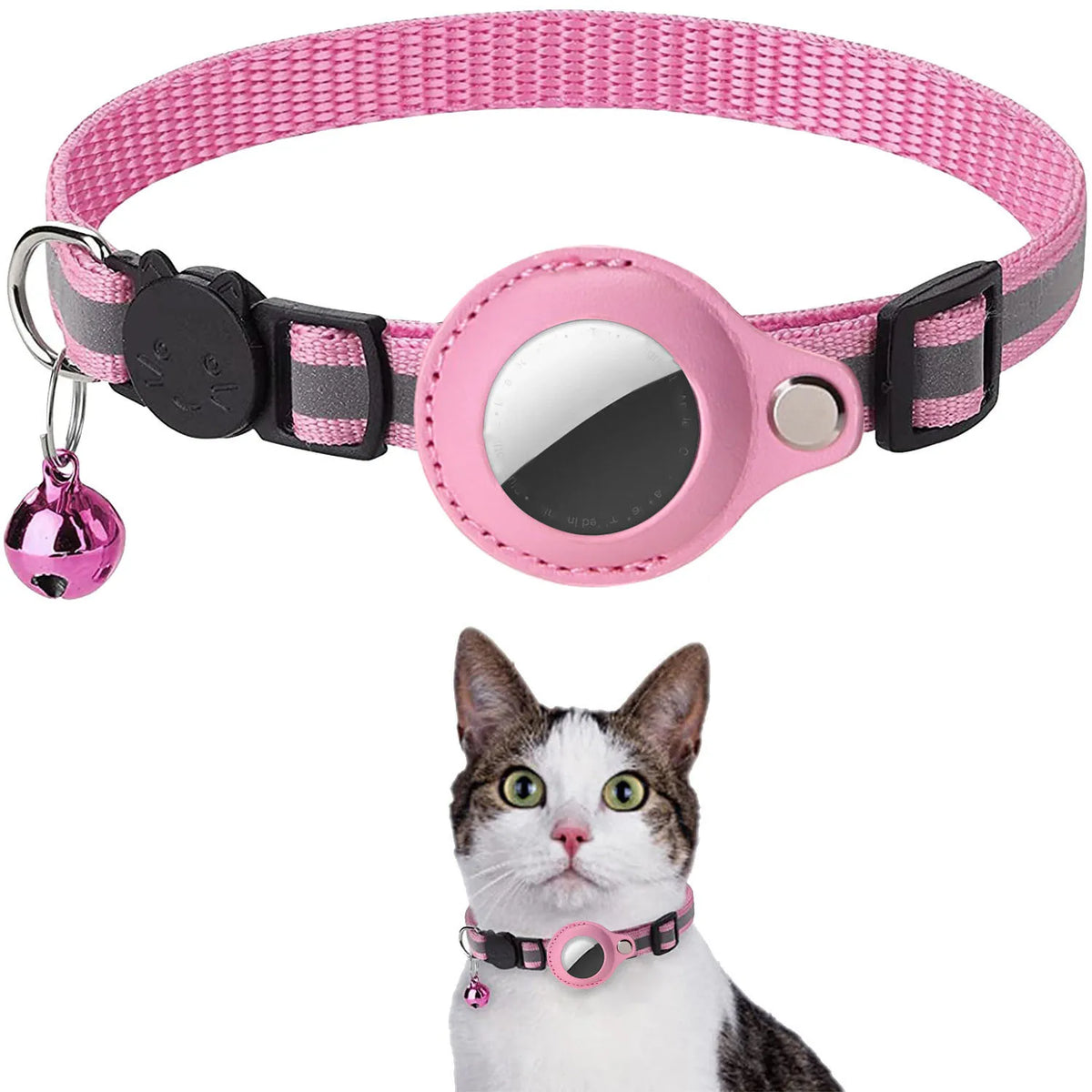Reflective Breakaway Cat Collar with AirTag Holder