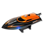 HJ812 2.4G 4CH RC Boat Waterproof 25km/H High Speed Electric Racing Speedboat with LED Light Outdoor Lakes Pools Toys for Kids