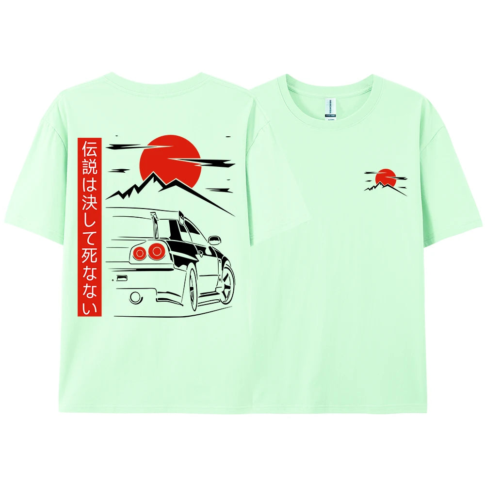 JDM Racing Graphic Tee — Oversized 100% Cotton Unisex T-Shirt