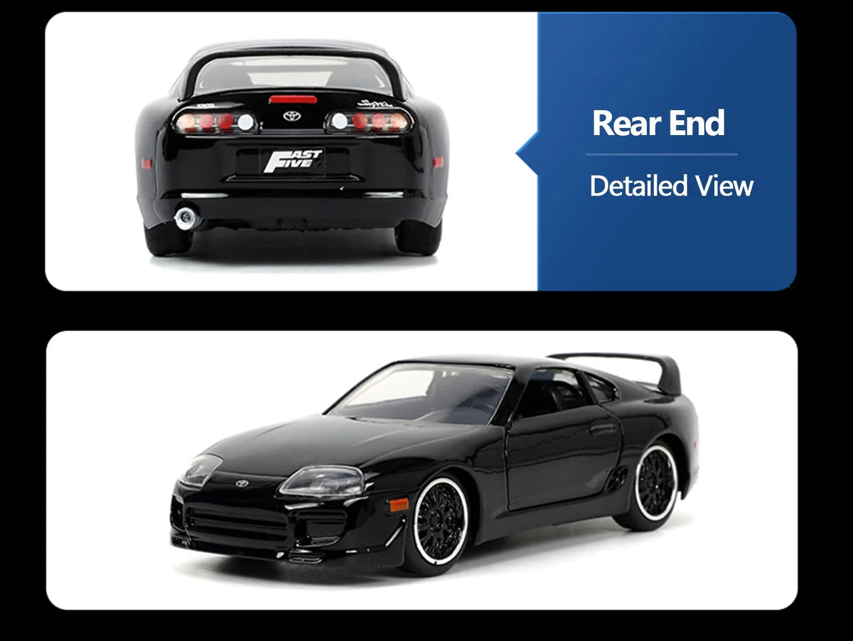 JADA 1:32 DieCast Model Car Fast & Furious 1995 Toyota Supra Detailed Interior Rubber Tires JD33381