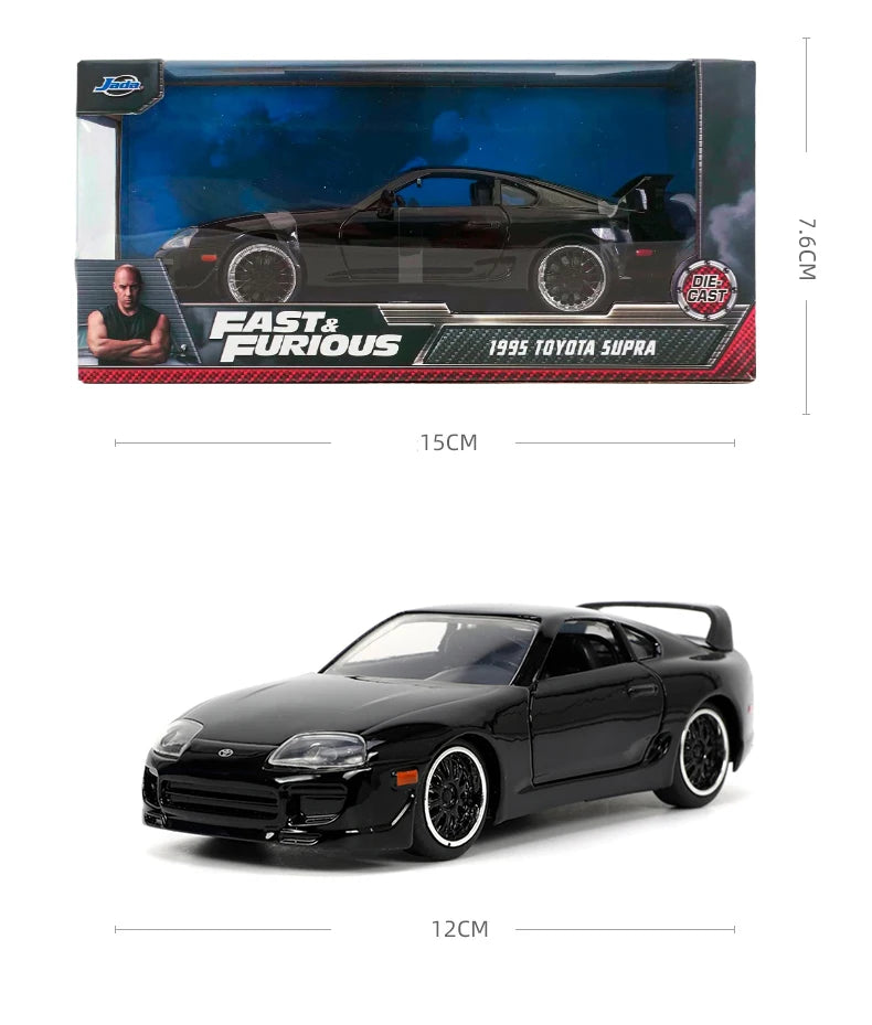 JADA 1:32 DieCast Model Car Fast & Furious 1995 Toyota Supra Detailed Interior Rubber Tires JD33381