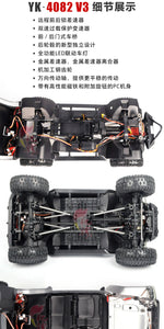 YIKONG YK4082 V3 Professional RC Remote Control Car Model 1:8 Climbing Car 4WD Differential Lock Shifting Off-Road Vehicle 4082