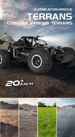 Latitude-25 4WD Remote Control Car 1:16 Scale - High Speed RC Drift Car with LED Lights, 2.4GHz All Terrain Off-Road Rock Crawler, Electric Toy Vehicle Gift for Boys and Kids