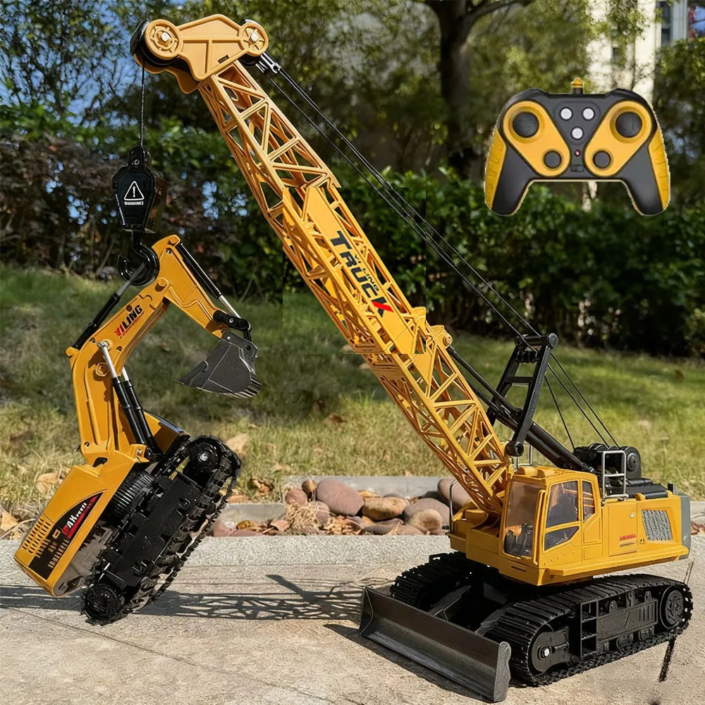 Rc Excavator Bulldozer Truck Toys for Boy 2.4G Remote Control Dumper Engineering Vehicle Tractor Crawler Birthday Gift Child