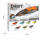 HJ812 2.4G 4CH RC Boat Waterproof 25km/H High Speed Electric Racing Speedboat with LED Light Outdoor Lakes Pools Toys for Kids