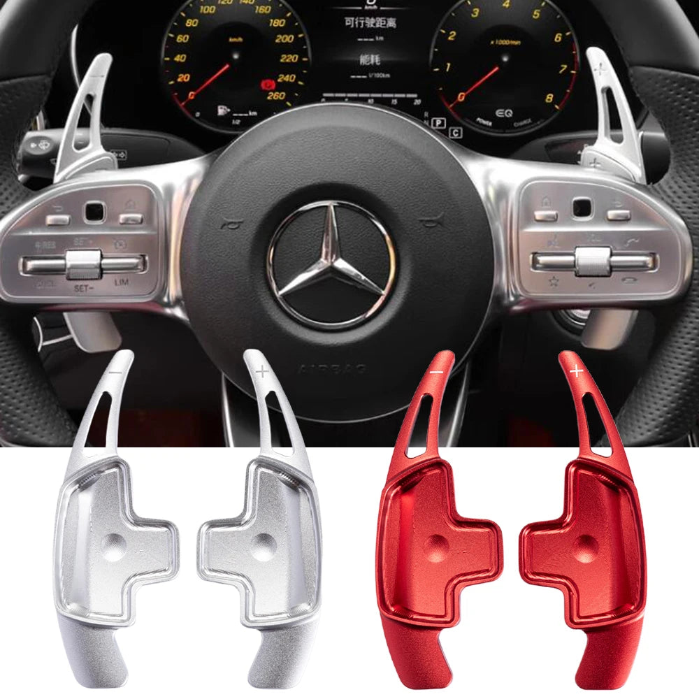 Car Steering Wheel Paddle Shifters Aluminum Shift Paddle Blade for Benz A B C E GLE GLA GLC Class W176 W205 W246 C117 W218