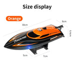 HJ812 2.4G 4CH RC Boat Waterproof 25km/H High Speed Electric Racing Speedboat with LED Light Outdoor Lakes Pools Toys for Kids