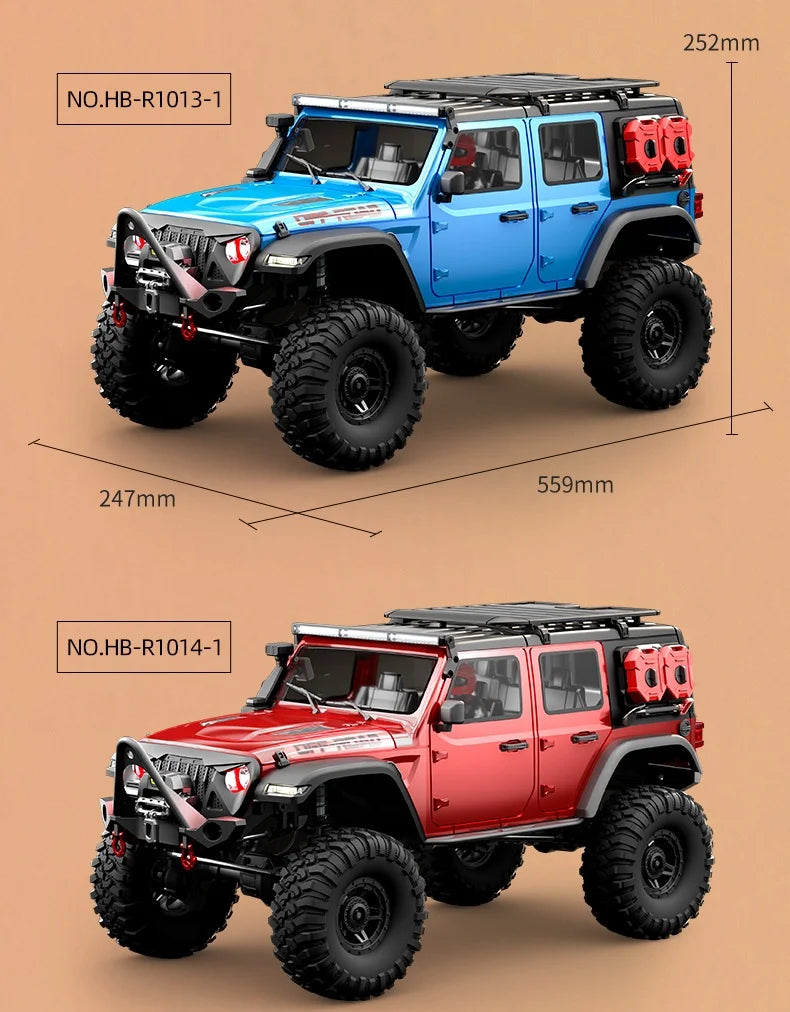 1/10 RC Car HB RTR R1011 Remote Control Vehicle 2.4G Full Proportional Rock Crawler LED Light 4WD Off-Road Climbing Truck Toys