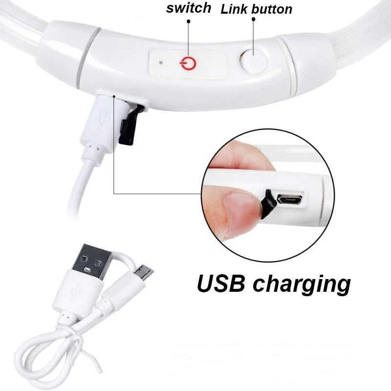 USB Rechargeable LED Safety Collar for Pets