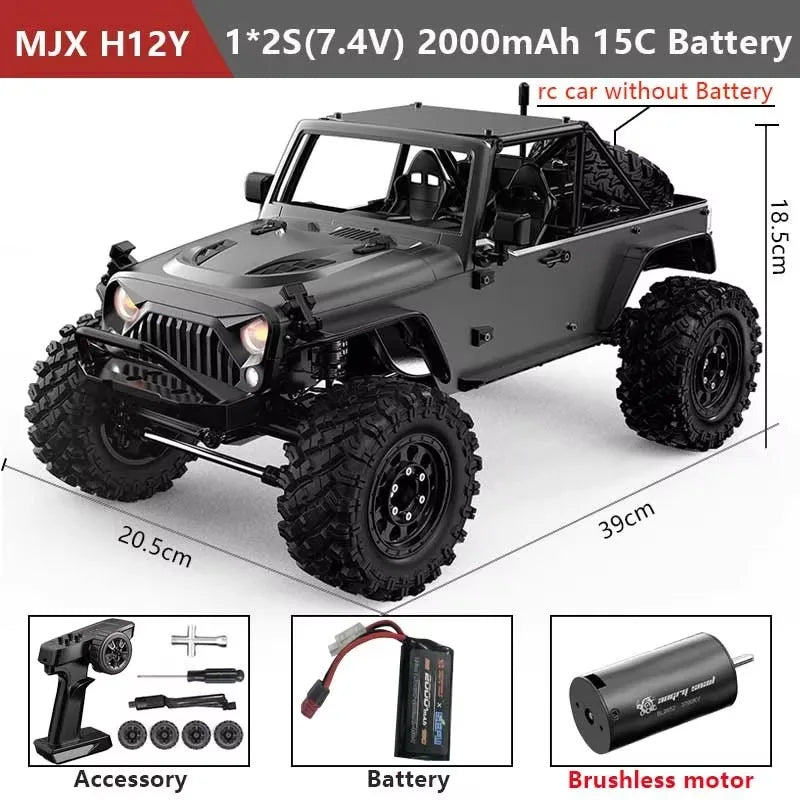 MJX Hyper Go H12Y+ 1/12 4WD RC Car Professional Off-Road Racing 12km/H Sensored Brushless Motor 2.4G Remote Control Cars Truck