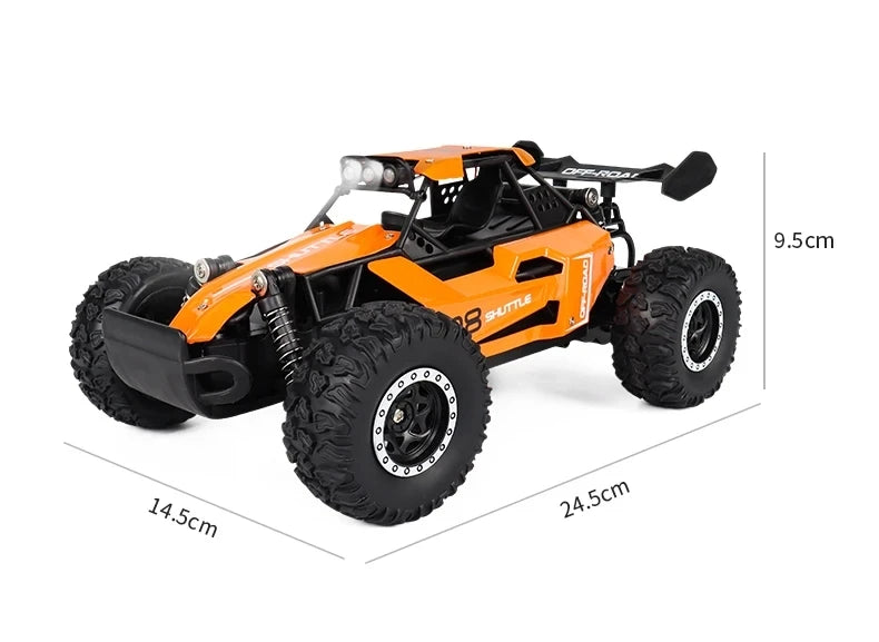 Latitude-25 4WD Remote Control Car 1:16 Scale - High Speed RC Drift Car with LED Lights, 2.4GHz All Terrain Off-Road Rock Crawler, Electric Toy Vehicle Gift for Boys and Kids