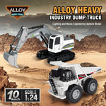 Rc Excavator Bulldozer Truck Toys for Boy 2.4G Remote Control Dumper Engineering Vehicle Tractor Crawler Birthday Gift Child
