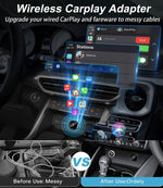 Apple CarPlay & Android Auto Wireless Dongle, Fast Auto-Connect, Compact Plug & Play for iPhone/Android, USB/USB-C, No Delay