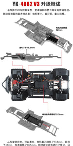 YIKONG YK4082 V3 Professional RC Remote Control Car Model 1:8 Climbing Car 4WD Differential Lock Shifting Off-Road Vehicle 4082