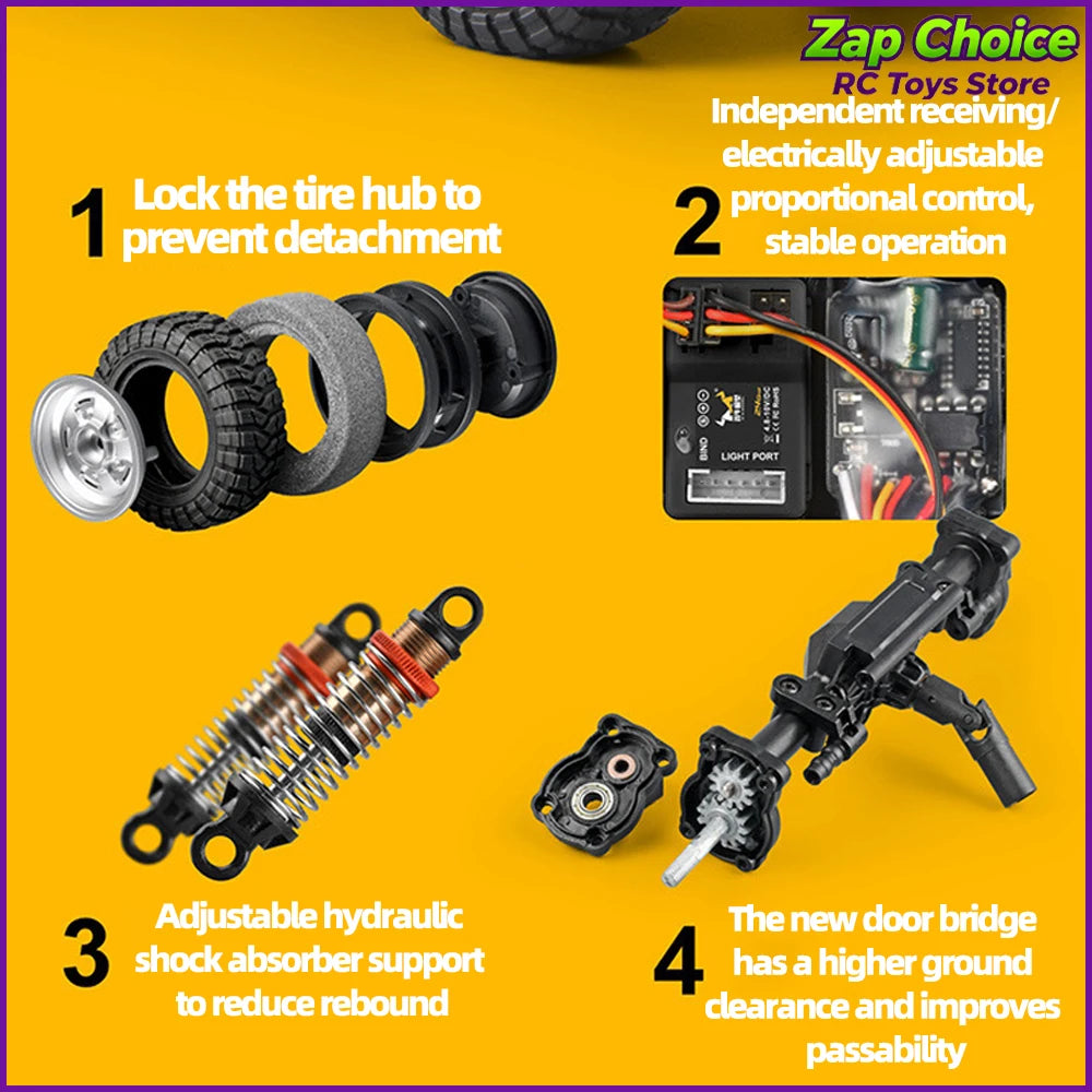 Mangniu MN168 1/12 rc car 280 Motor 4WD Electric RC Off-Road Rock Climbing Truck with Metal Chassis 2.4G  Toy Gift for Boy Adult