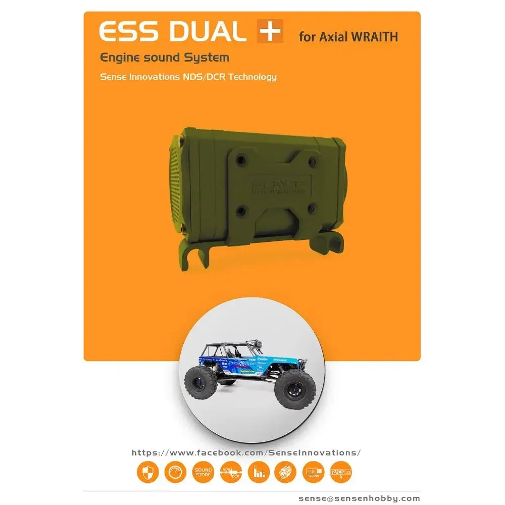SENSE RC Car Engine Sound Simulator ESS-ONE ESS-DUAL Plus Engine Sound Simulated Module Set for Axial SCX10 SCX10II, RC Cars