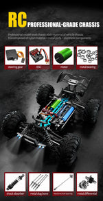 16102PRO Brushless 4WD RC Cars For Adults，1:16 Fast RC Cars With 70KM/H High-Speed Remote Control Car, All Terrain Off-Road Truc