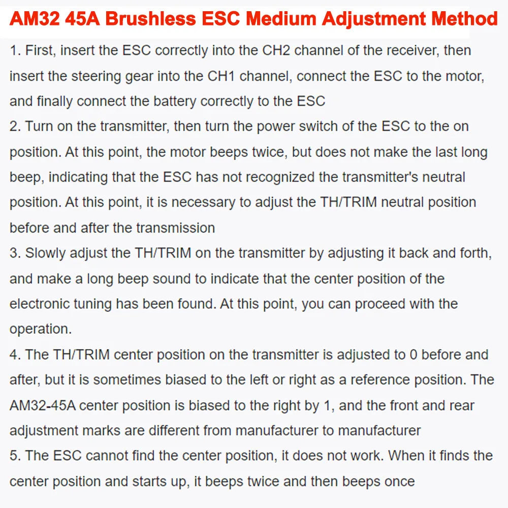 NEEBRC 2322 2600KV Brushless Motor AM32 45A ESC 21g Servo 7CH Transmitter 6 Pin Receiver for 1/12 RC Car Crawler MN99S MN78 MN82