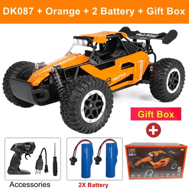 Latitude-25 4WD Remote Control Car 1:16 Scale - High Speed RC Drift Car with LED Lights, 2.4GHz All Terrain Off-Road Rock Crawler, Electric Toy Vehicle Gift for Boys and Kids