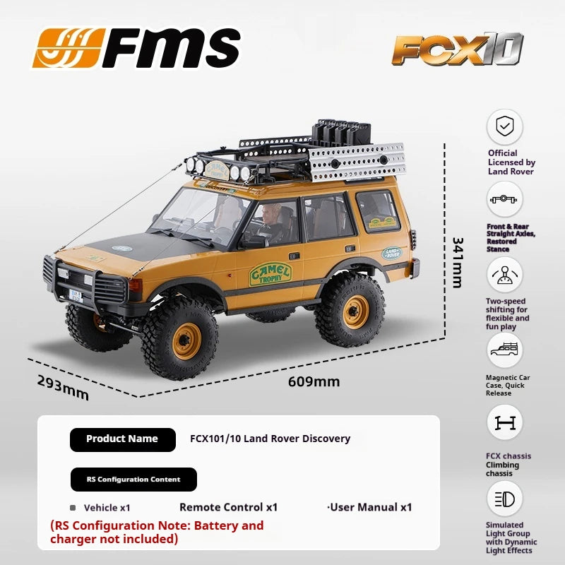 Range Rover FMS 1/10 FCX10 Camel Cup 4WD Edition Car Official Licensed Product Simulation Electric brushed Remote Control Climbing Off Road Vehicle
