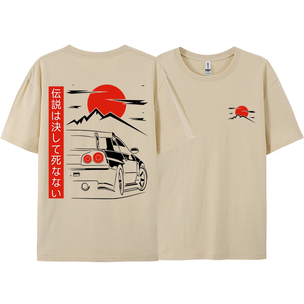 JDM Racing Graphic Tee — Oversized 100% Cotton Unisex T-Shirt