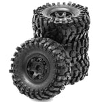 4PCS 118*45mm 1.9" Wheel Rims Tires Set for 1:10 RC Rock Crawler Car TRX4 Axial SCX10 90046 Redcat Gen8