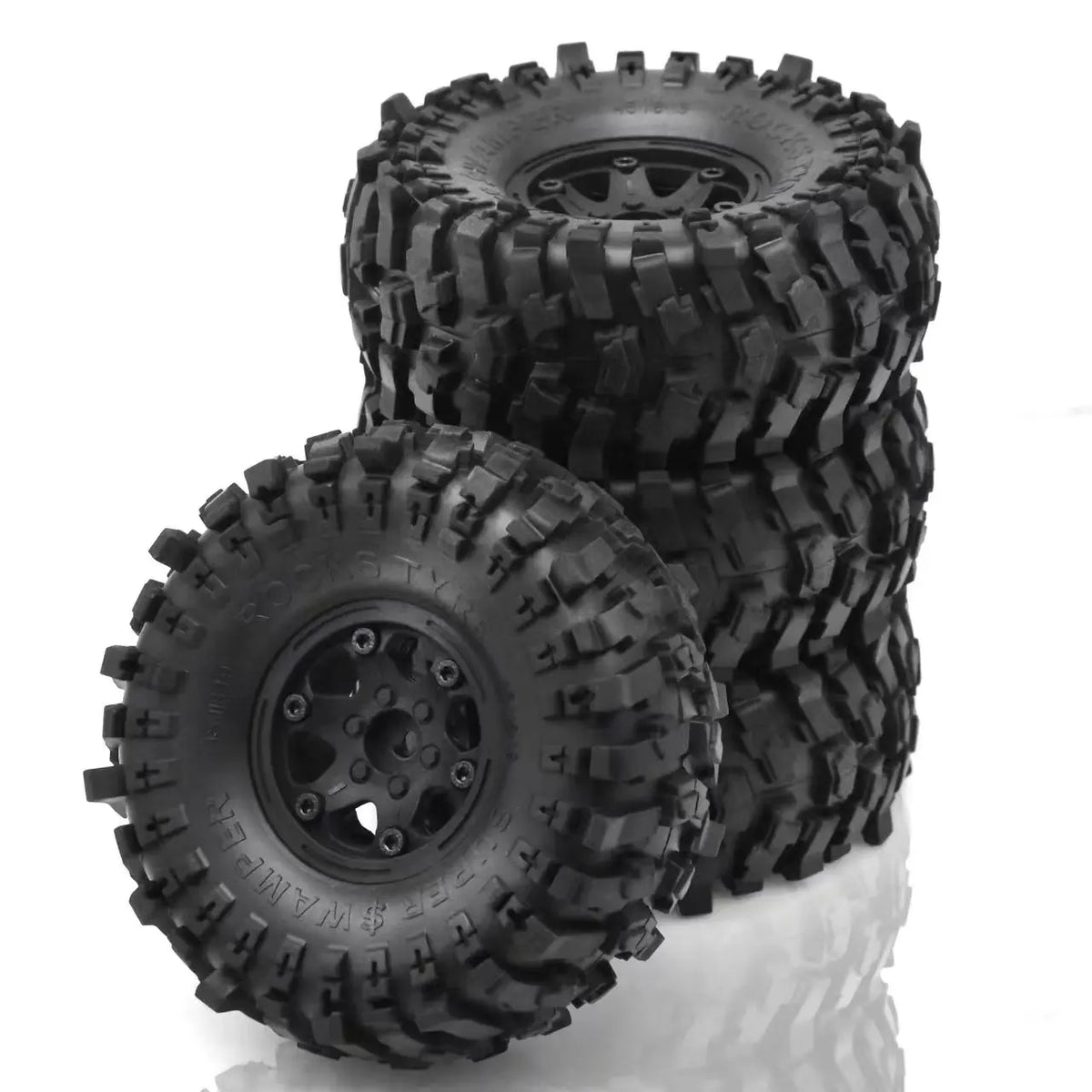 4PCS 118*45mm 1.9" Wheel Rims Tires Set for 1:10 RC Rock Crawler Car TRX4 Axial SCX10 90046 Redcat Gen8