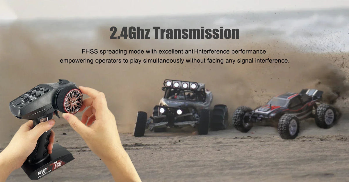 NEEBRC 2322 2600KV Brushless Motor AM32 45A ESC 21g Servo 7CH Transmitter 6 Pin Receiver for 1/12 RC Car Crawler MN99S MN78 MN82