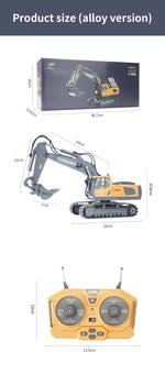 Rc Excavator Bulldozer Truck Toys for Boy 2.4G Remote Control Dumper Engineering Vehicle Tractor Crawler Birthday Gift Child