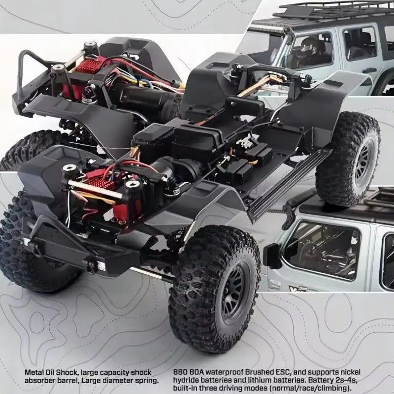 YIKONG YK4082 V3 Professional RC Remote Control Car Model 1:8 Climbing Car 4WD Differential Lock Shifting Off-Road Vehicle 4082