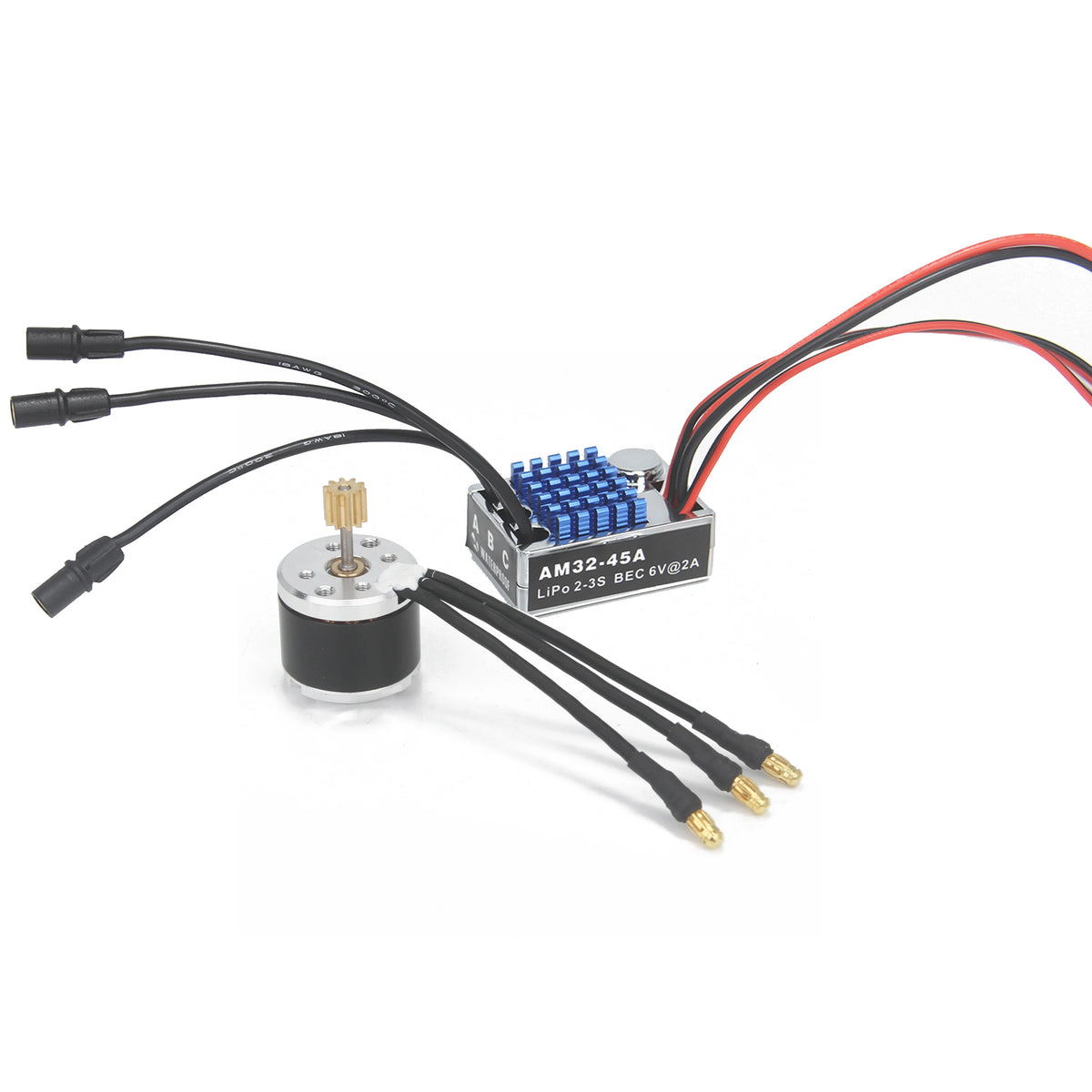 NEEBRC 2322 2600KV Brushless Motor AM32 45A ESC 21g Servo 7CH Transmitter 6 Pin Receiver for 1/12 RC Car Crawler MN99S MN78 MN82