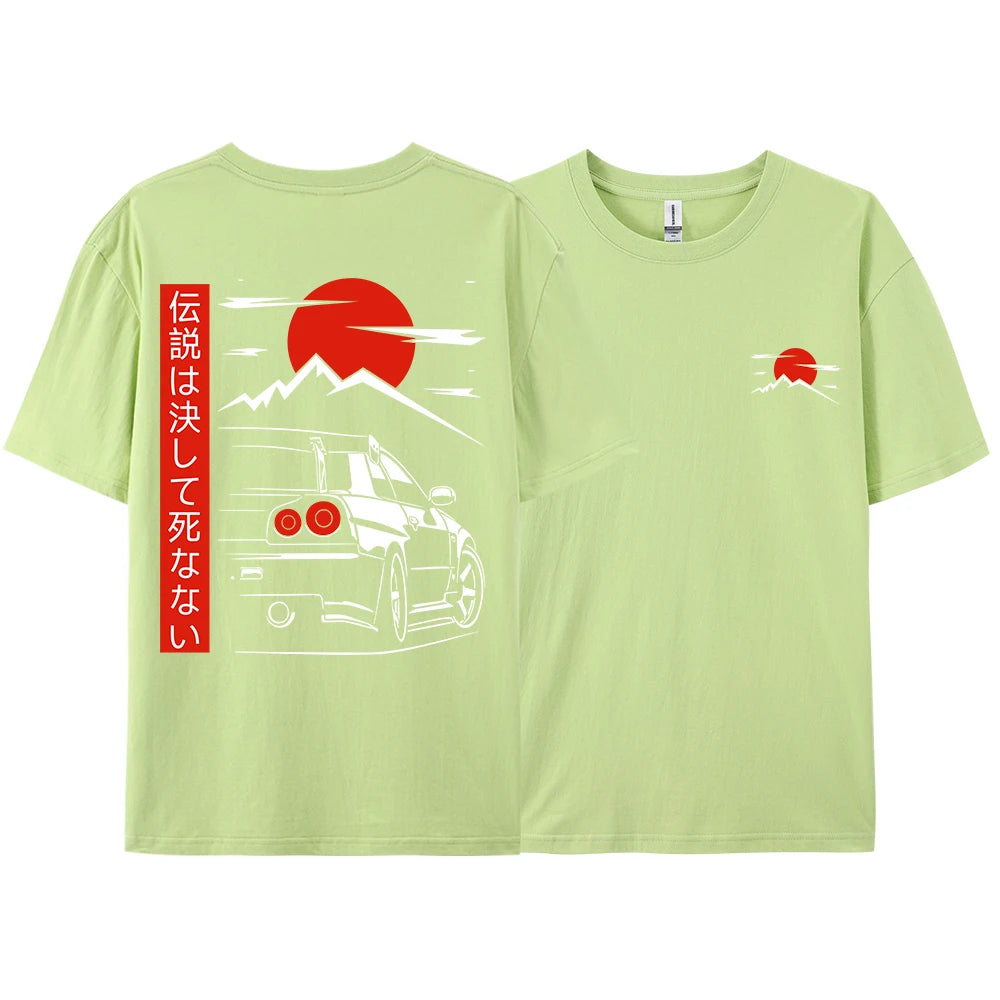 JDM Racing Graphic Tee — Oversized 100% Cotton Unisex T-Shirt