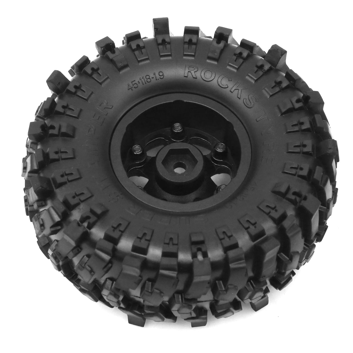 4PCS 118*45mm 1.9" Wheel Rims Tires Set for 1:10 RC Rock Crawler Car TRX4 Axial SCX10 90046 Redcat Gen8