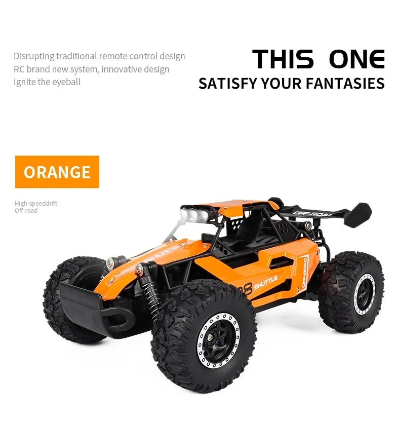 Latitude-25 4WD Remote Control Car 1:16 Scale - High Speed RC Drift Car with LED Lights, 2.4GHz All Terrain Off-Road Rock Crawler, Electric Toy Vehicle Gift for Boys and Kids