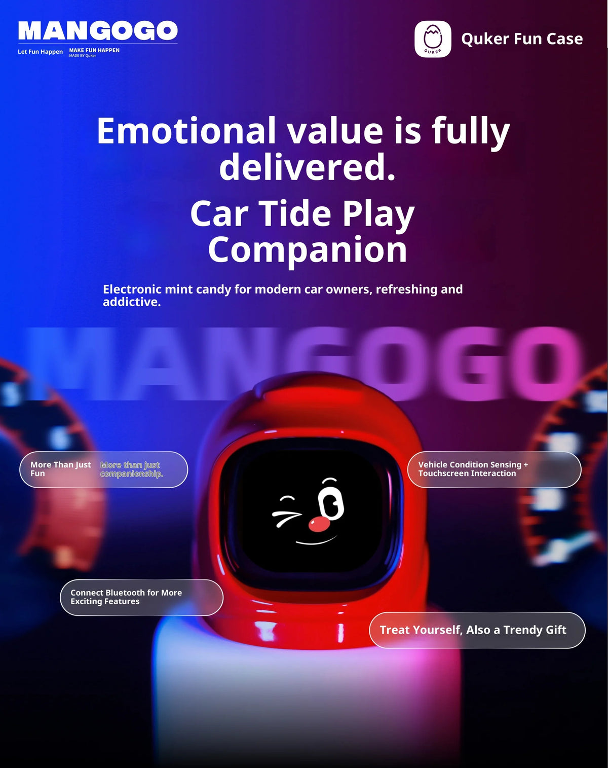 Your Car'S New Best Friend Interactive Electronic Pet With Mood Expressions For Drive Fun Trendy Toy