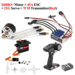 NEEBRC 2322 2600KV Brushless Motor AM32 45A ESC 21g Servo 7CH Transmitter 6 Pin Receiver for 1/12 RC Car Crawler MN99S MN78 MN82