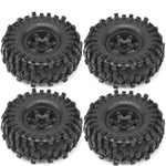 4PCS 118*45mm 1.9" Wheel Rims Tires Set for 1:10 RC Rock Crawler Car TRX4 Axial SCX10 90046 Redcat Gen8