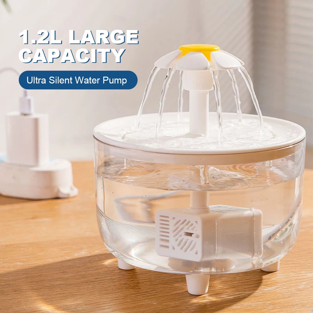 Automatic Cat Water Fountain — 1.2L Quiet USB Filtered Drinking Fountain