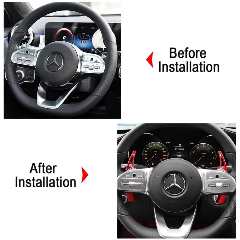 Car Steering Wheel Paddle Shifters Aluminum Shift Paddle Blade for Benz A B C E GLE GLA GLC Class W176 W205 W246 C117 W218